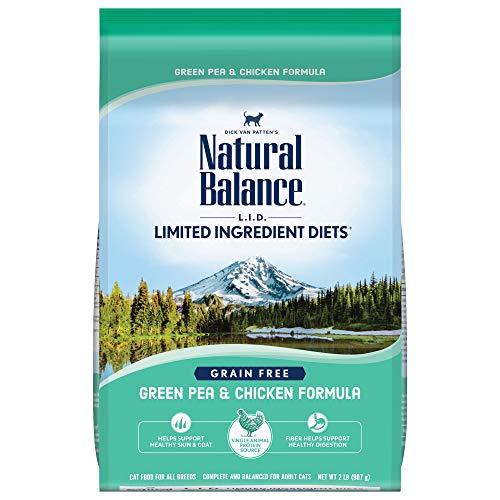 Natural Balance L.I.D. Limited Ingredient Diets Dry Cat Food, Green Pea & Chicken Formula, 2 Pounds, Grain Free