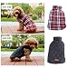REXSONN Pet Dog cats Cozy Windproof Jacket Winter Warm Apparel Grid Plaid Reversible Coat Coats for small Puppy medium large dogs