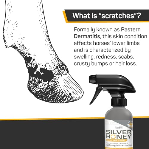 Silver Honey Rapid Skin Relief Equine Scratches Spray, 6 fl oz, Horses Only | Manuka Honey, MicroSilver BG, Heals Fast, Essential Oils, Pastern Dermatitis, Mud Fever, No Scab Picking, Touchless Soothing - Image 6