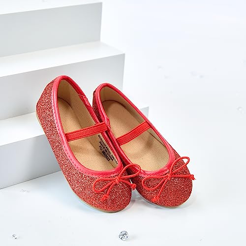 Image of GINFIVE Toddler Girls Dress Shoes Little Girls Mary Janes Ballerina Flats Shoes Toddler
