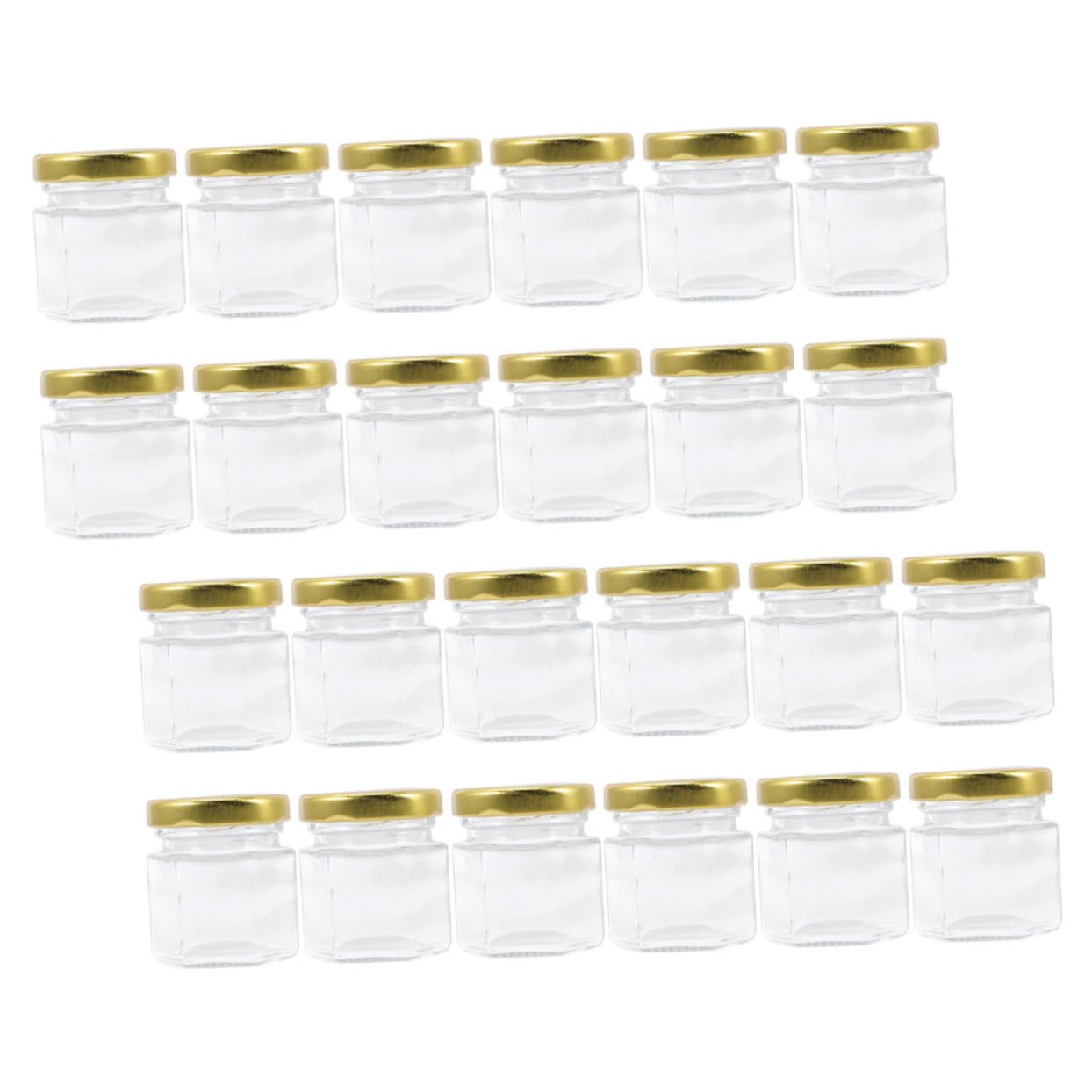 Ciieeo 24pcs Hexagon Honey Pot Lid 45ml Small Jars for Honey Jam and Scrub Storage