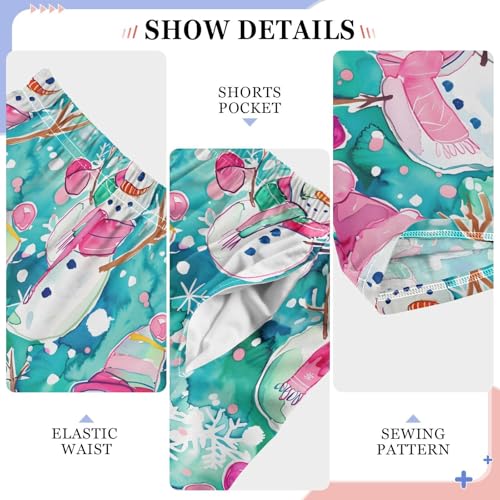 ALAZA Cute Watercolor Snowmen Pajamas Bottoms with Pockets Comfy Pjs Sleepwear Elastic Waistband Pajamas Pants Lounge Pants4
