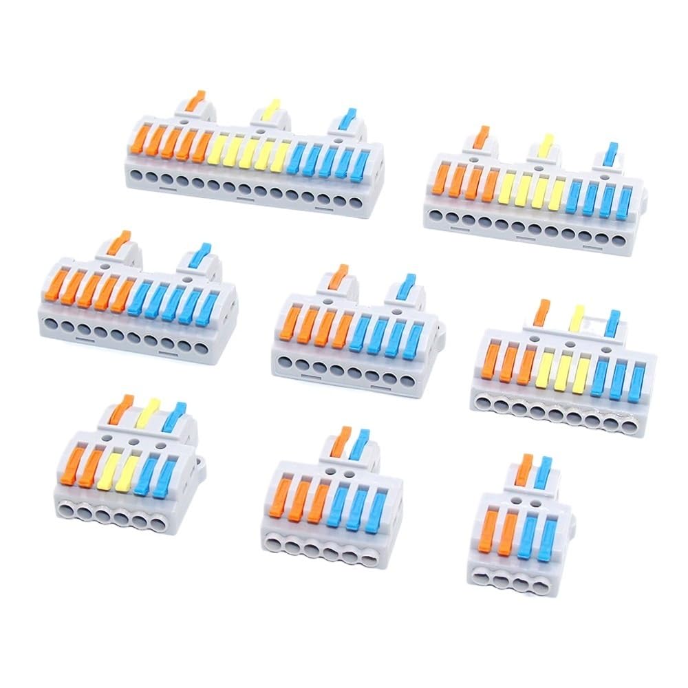 Conectores de cable de cableado rápido de 1/5/10 unidades, todos los conductores eléctricos compactos, bloque de terminales para el hogar con fijación (4312, 1 unidad)