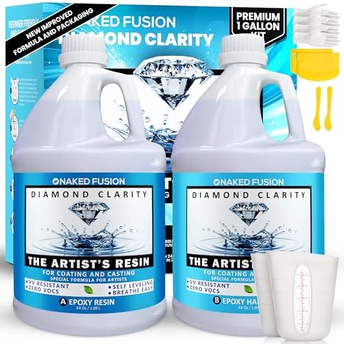 Epoxy Resin Art Resin Crystal Clear Formula- The Artist's Resin for Coating, Casting, Resin Art, Geodes, Tabletop, Bar Top, Live Edge Tables, River Tables- Non-Toxic -1 Gallon Kit