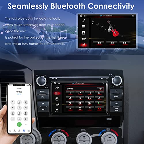 Hizpo Car Radio For Toyota Tundra 2007-2013 Toyota Sequoia 2008-2014 Dvd Player 7 Inch Touch Screen Gps Navigator Car Stereo Rds Bluetooth Mirrorlink Canbus Swc Sd Usb Input #TOP2