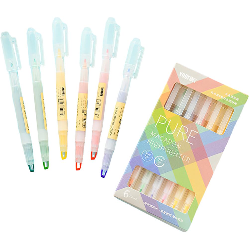 Wudaizhi 5pcs Escribiendo 2 En 1 Resaltador Pluma Papelería Japonesa Artículos De Oficina De Oficina Linda