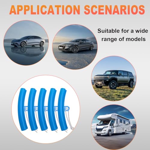 Image of KVAEY 5 PCS Car Tire Changing Rim Protector, Flexible Anti-Scratch Fixing Tyre Rim Protective Cover, Perfect Arc Fit Wheel Changing Rim Edge Savers for Cars SUVs Motorcycle (Blue)