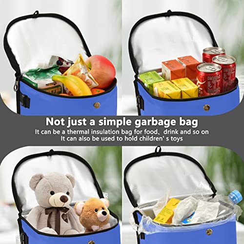 Image of Wudan Small Car Trash Can Royal Blue Accessories for Garbage Storage Organizer with Lid Waterproof Portable Auto and Truck Interior Seat Bin