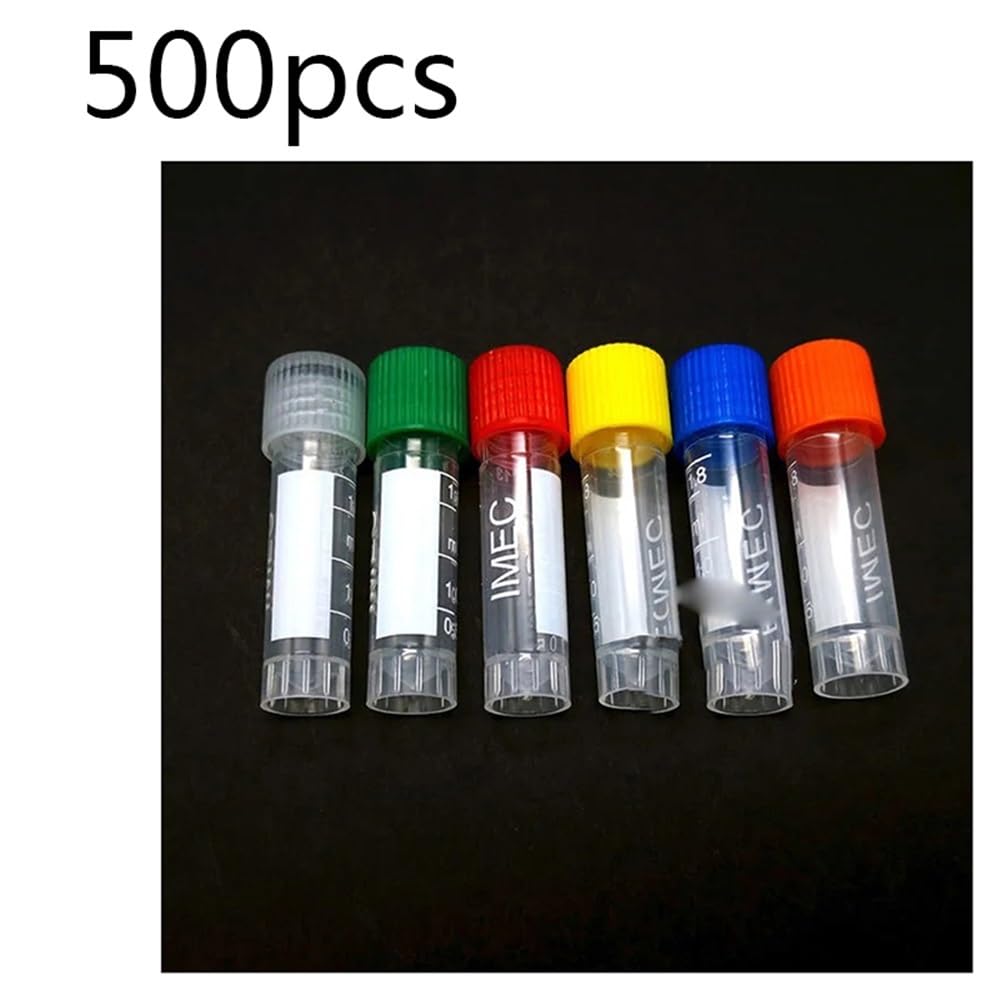 Equipos y suministros de laboratorio Lote de 500 tubos crioviales muestra plástico 1,8 ml con junta silicona