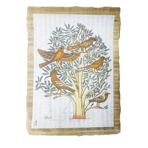 Papyrus égyptien arbre de vie tableau artisanal de prestige
