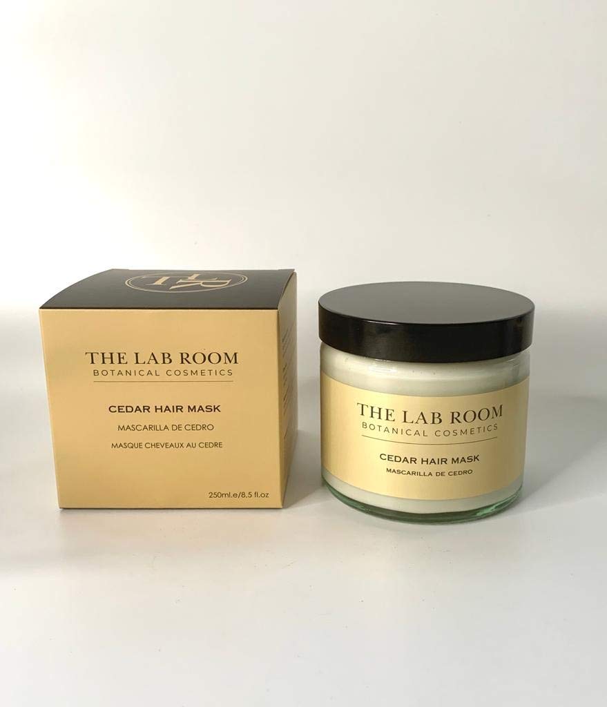 The Lab Room Cedar maska do włosów 250 ml, orzeźwiająca, regenerująca i nawilżająca leczenie włosów suchych i uszkodzonych z olejkami kokosowymi jojoba