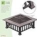 Oypla Firepit Table Brazier Outdoor Garden Patio Heater BBQ Barbecue Grill with Cover