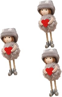 Abaodam 3 Pçs Pingente De Menina Brinquedos Animais Boneca De Pelúcia Decorações Vermelhas Enfeites De Boneca De Pelúcia Meninas Bonecas De Pelúcia Bonecas De Anjo De Pelúcia Penduradas