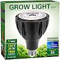 Briignite Grow Light Bulbs, PAR30 Full Spectrum Plant Light Bulb with Optical Lens for High PPFD, 20W Grow Bulb 200W Equivalent, E26 Base, LED Grow Lights for Indoor Plants, Seed Starting, 1 Pack