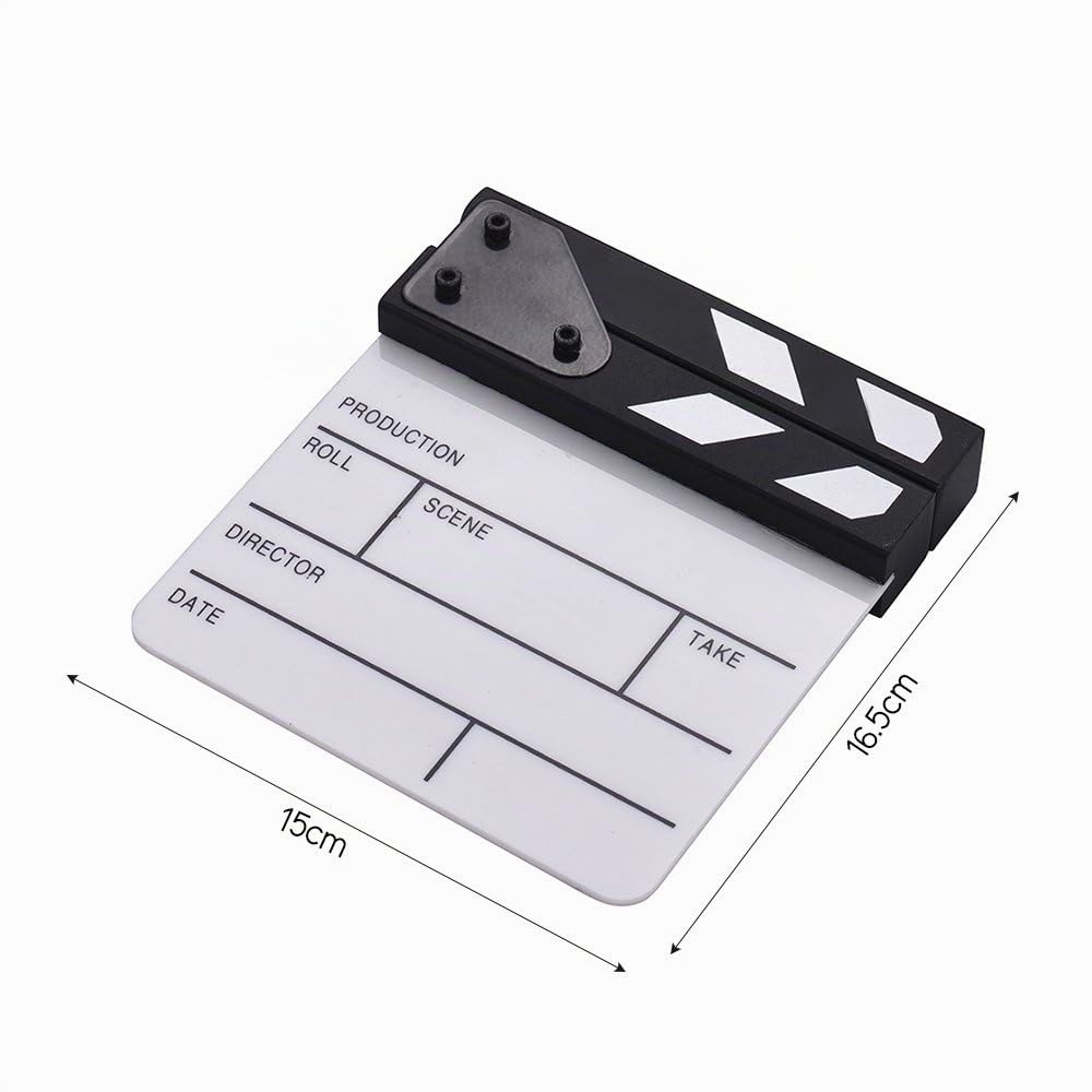 Docooler Compatto Acrilico di Dimensioni Compatte Assicura a Secco TV Film Regista Filmato Azione Scena Clapper Board Slate