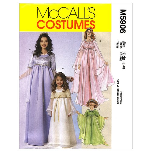Patron De Couture McCALL'S M5906 Costume Enfant Princesse – Tailles 3 à 8 Ans