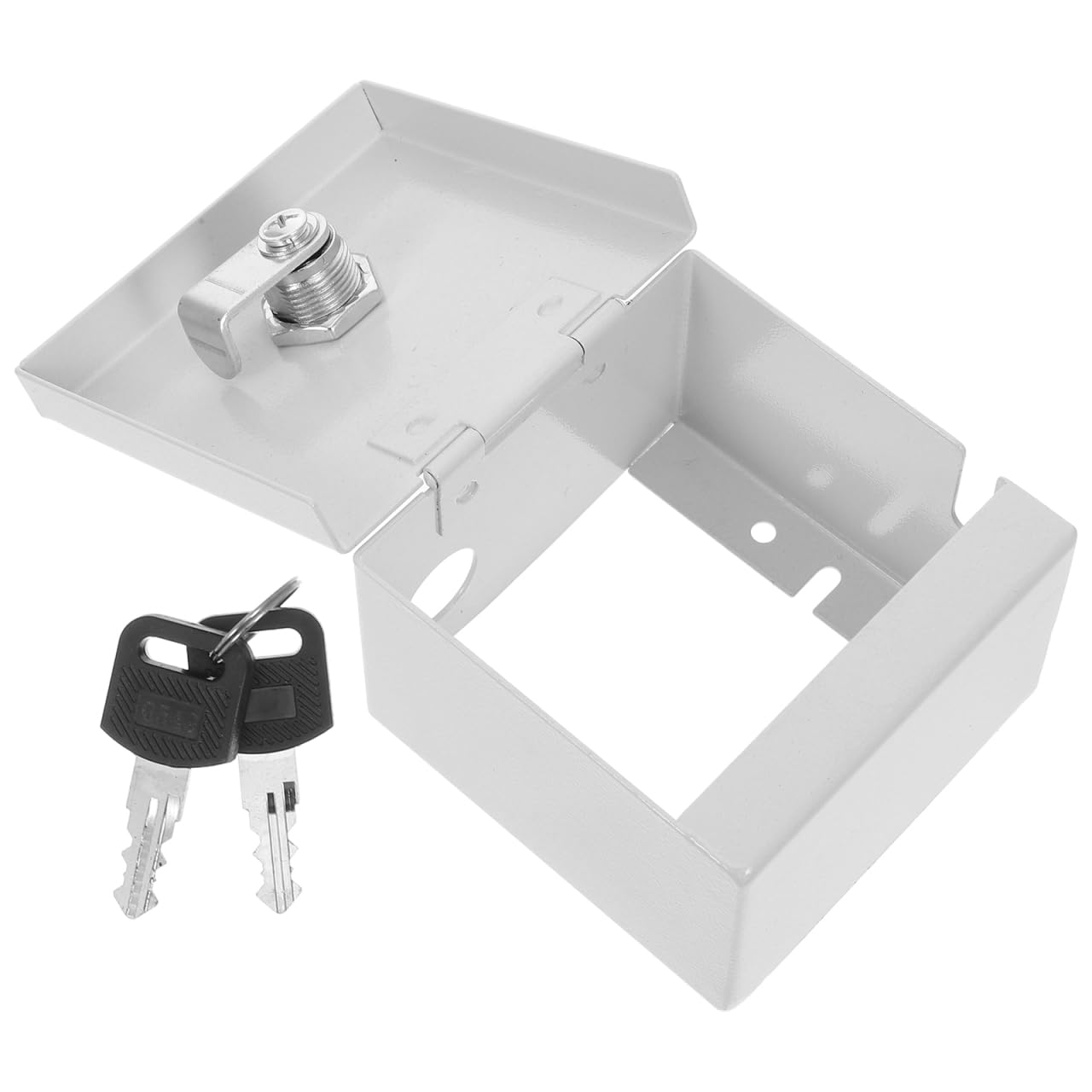 UKCOCO Lockable Weatherproof Outdoor Electrical Outlet Cover Box 3.54X3.54X2.24In Wall-Mount Junction Box for Secure Power Socket Protection and Cable Safety
