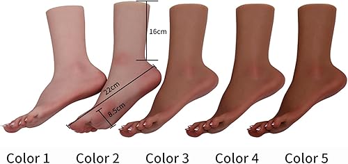 Miniatura 7 de EQAIWUJIE 11 par de pies femeninos modelo de silicona suave arrugas en las plantas de los pies, maniquí de tamaño real estilo ballet con uñas (color