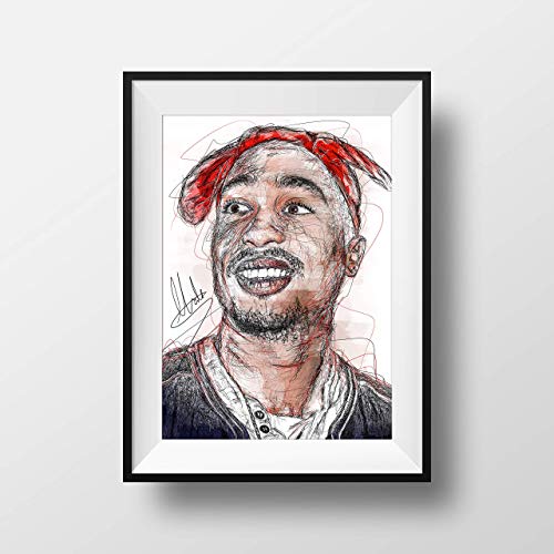 Tupac Shakur - Affiche Portrait Classique en Noir et Blanc – UNIVEA