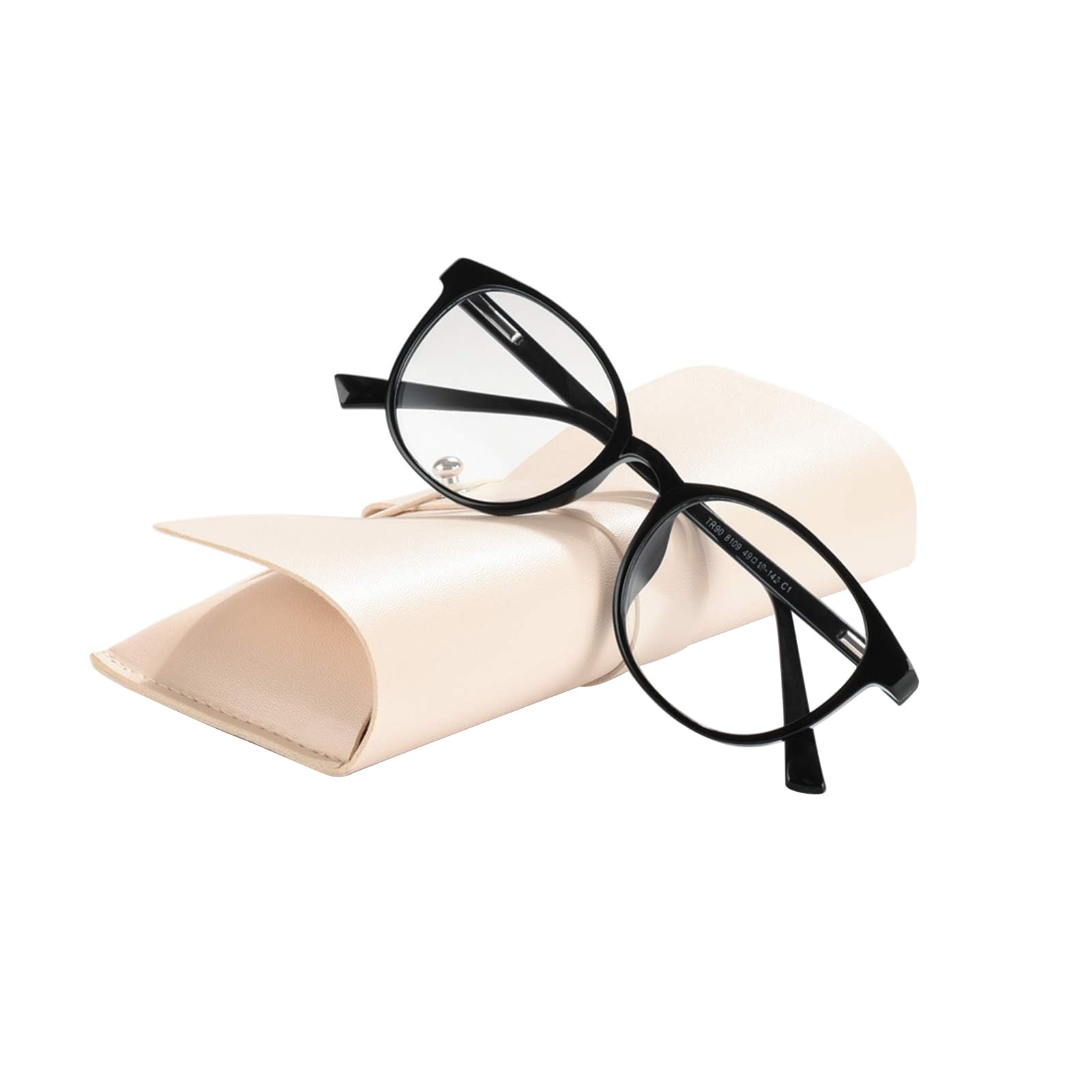 FONHCOO Blaulichtfilter Brille Damen TR90 Blaulichtbrille ohne Sehstärke, Superleichte Anti-Müdigkeit Computerbrille Gaming Schutzbrille (Schwarz)