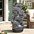 Ultym Extra-Large 6-Tier Outdoor Water Fountain with LED Lights, Cascading Rock Waterfall for Garden Patio Porch, Weather-Resistant Polyresin Water Feature for Tranquil Oasis