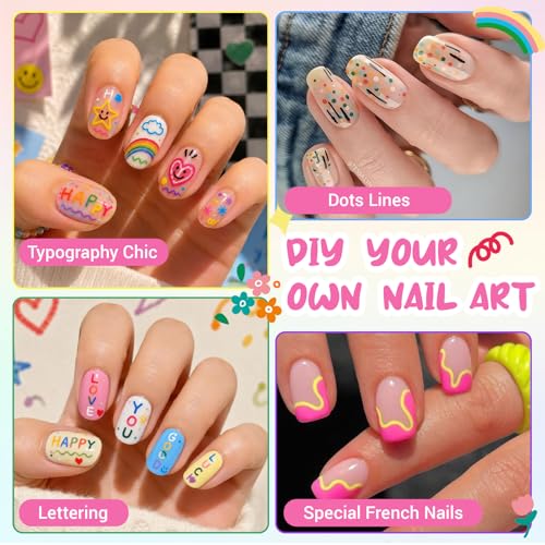 Image of 12 Color Nail Art Pens, 0.5 MM Nail Polish Pens Set Drawing Painting Point Liner Acrylic Painted Pen Kit, Waterproof and Quick-drying Nail for DIY Nails Art Design Manicure Tools