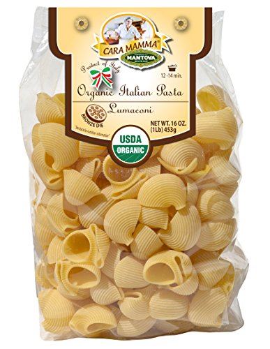 Mantova Organic Italian Specialty Pasta, Lumaconi, 1 lb (Pack of 2)