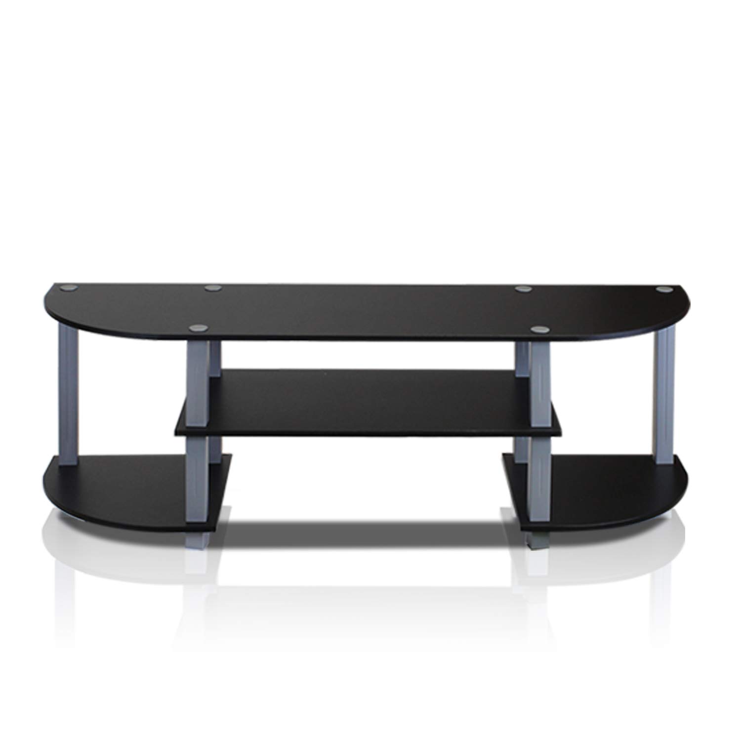 Furinno Turn-S-Tube Wide TV Entertainment Center, Black/Grey