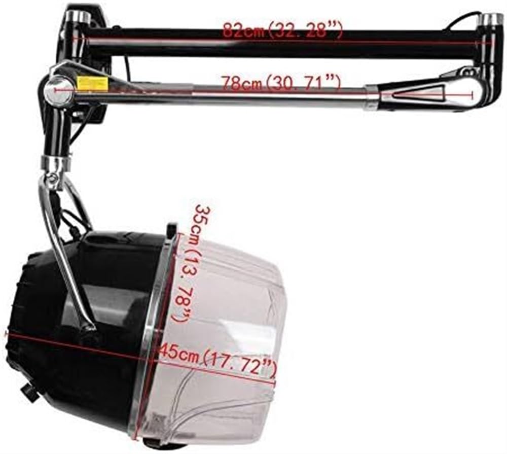 Suszarka ścienna o mocy 900 W Regulowany kaptur Ramię obrotowe Salon fryzjerski Timer Temperatura z elementem grzejnym do szybkoschnących włosów