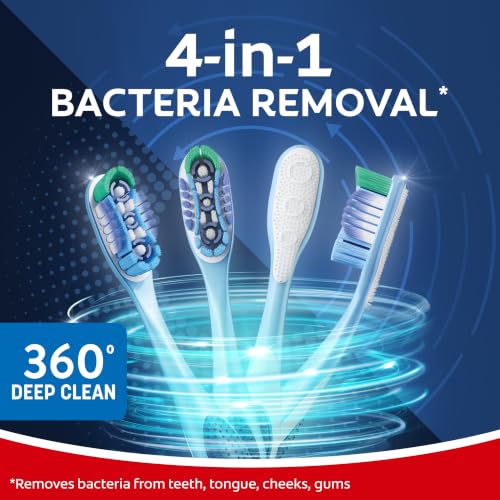 Image of Colgate 360 Whole Mouth Clean Toothbrush, Adult Medium Toothbrushes, 5 Count (Pack of 1)
