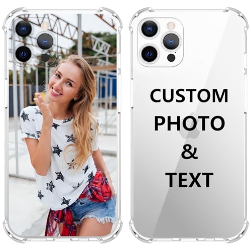 Custom Picture Phone Case for iPhone 17 17e Air 16e 16 15 14 13 12 11 Pro Max Plus XR, Four-Corner...