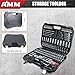 AMM Mechanics Tool Set, 1/4 in, 3/8 in and 1/2 in Drive socket set, 202 Piece