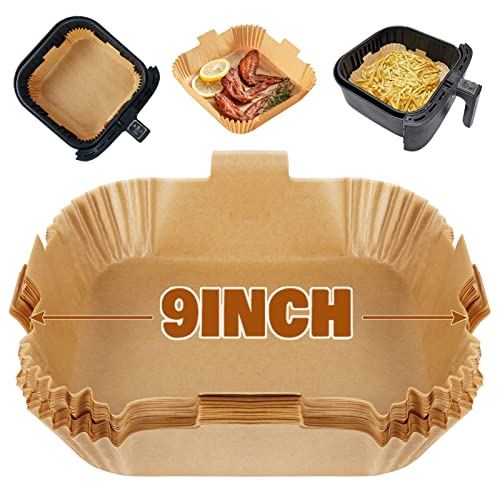 YQL Square Airfryer Liners 7.9inch, Disposable Air Fryer Accessories for Single Basket 5L-7.5L