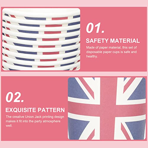 Abaodam 16 Unidades De Papel De Britânica Copos De Papel Da Da Inglaterra Copos De Papel Da Grã-bret