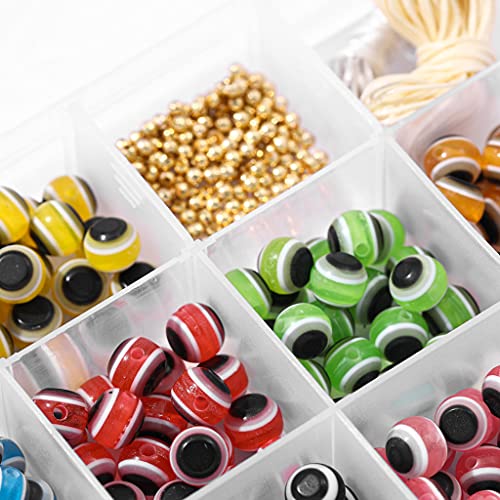 QUQUTWO Cores Mistas Contas Feitas à Mão para Olho Maligno Contas Espaçadoras Artesanais Diy com Rec