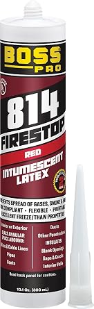BOSS 814 INTUMESCENT Latex FIRESTOP SEALANT Cartridge - 8LB