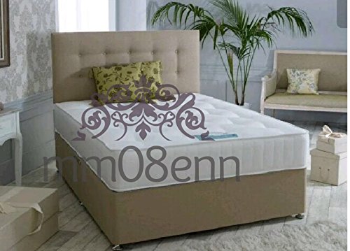 mm08enn LUXURY BEAUTIFUL BUTT STYLE BUTTONED HEADBOARD IN LINEN FABRIC (3ft single, Beige)
