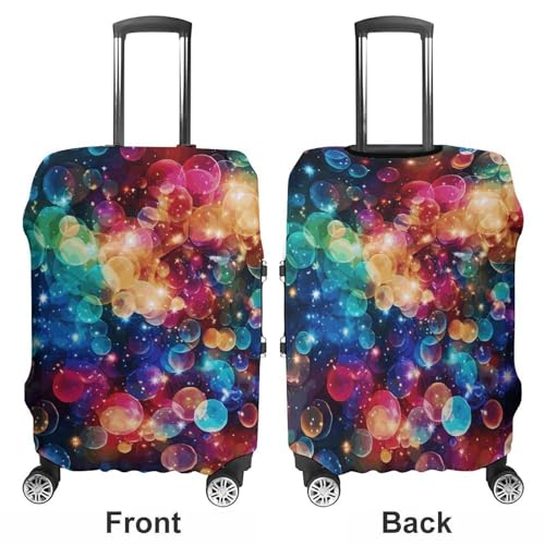 Colorful Rainbow Stars Travel Luggage Cover Anti-scratch Suitcase Cover Elastic Suitcase Protective Cover Fits 19-32 Inch Luggage XL3