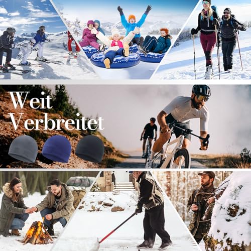 3St Fahrradmütze Unter Helm, Winter Warme Dünne Mütze Baumwolle Laufmütze Winddichte Fahrradmütze Multifunktionale Wintermütze leichte Running Beanie Schlafmütze Skull Cap Helmfutter für Herren Damen