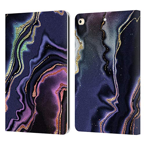 Étui portefeuille en cuir iPad 9.7 2017 2018 Monika Strigel marbre pourpre