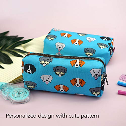 Lparkin French Bulldog Pencil Case Capacity Canvas Pen Bag Pouch Stationary Case Makeup Cosmetic Bag Gadget Box #TOP4