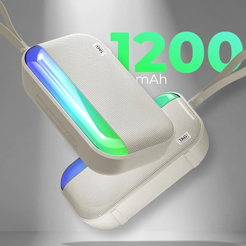 Image of TAG Ray 5W Portable Wireless Bluetooth Speaker with Dynamic Stereo Sound | Customizable RGB LED Lights | TWS Feature | Supports Micro SD Cards, FM, USB | Comes with Inbuilt Mic (White)