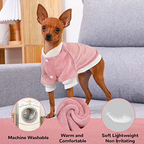 Demigreat Pet Dog Clothes - Winter Warm Plush Small Dog Sweater Coats With Button - Cold Weather Soft Puppy Clothes For Small Dogs Cats Boy Or Girl #TOP5