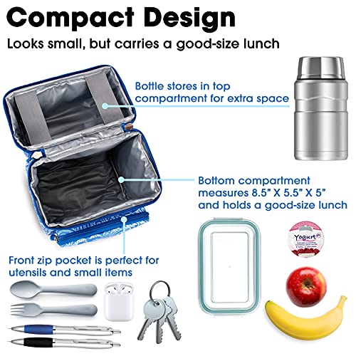 Image of J World Corey Kids Lunch Bag. Insulated Lunch-Box for Boys Girls, Wave