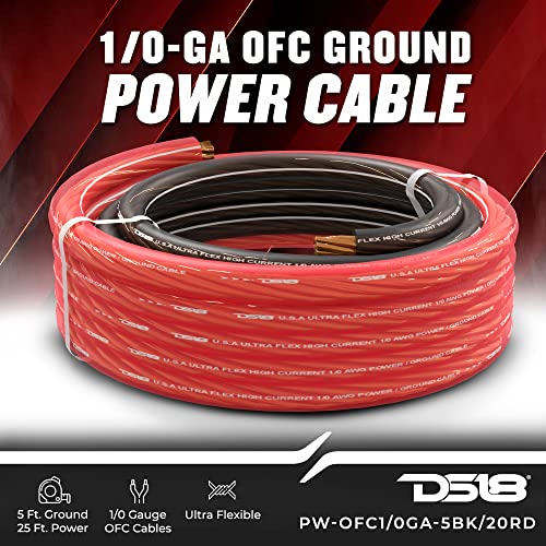 DS18 PW-OFC1/0GA-5BK/20RD 0-GA OFC Ultra Flex Power Wire 5ft Black and 20ft Red - Power Amplifier Wiring Kit by DS18 - Used condition - Image 3