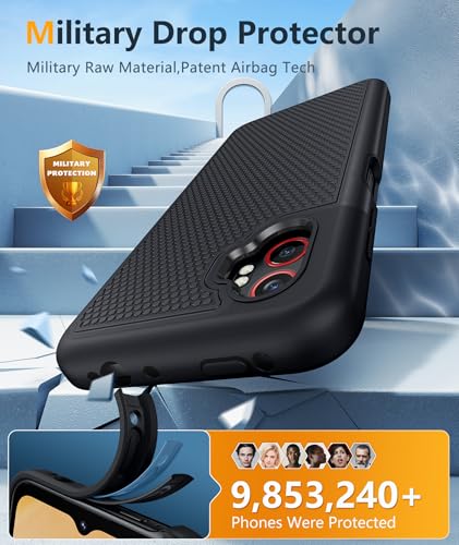 Image of FNTCASE for XCover 7 Pro Case: XCover 6 Pro Samsung Galaxy Dual Layer Shockproof Protective Heavy Duty Phone Cover Rugged with Non Slip Textured Back Hard Shell - Military Drop Protection (Black)