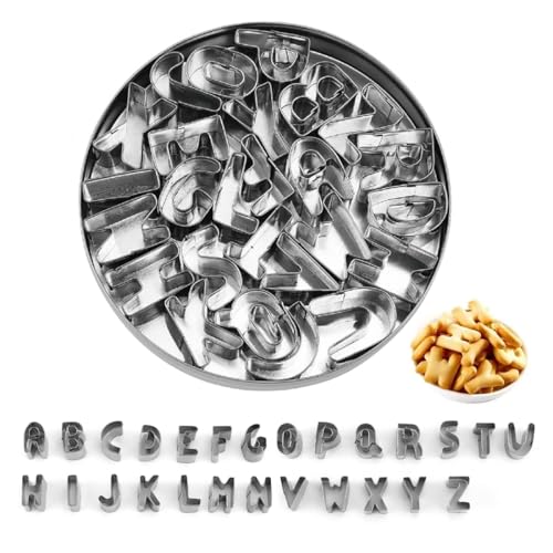 GXGM Cortador de Galletas, Alfabetos, Letras de Fondante, Molde de Galletas DIY de Cocina Molde de Acero Inoxidable Alfabeto de Cocina Gadget para Hornear Accesorios Conjunto
