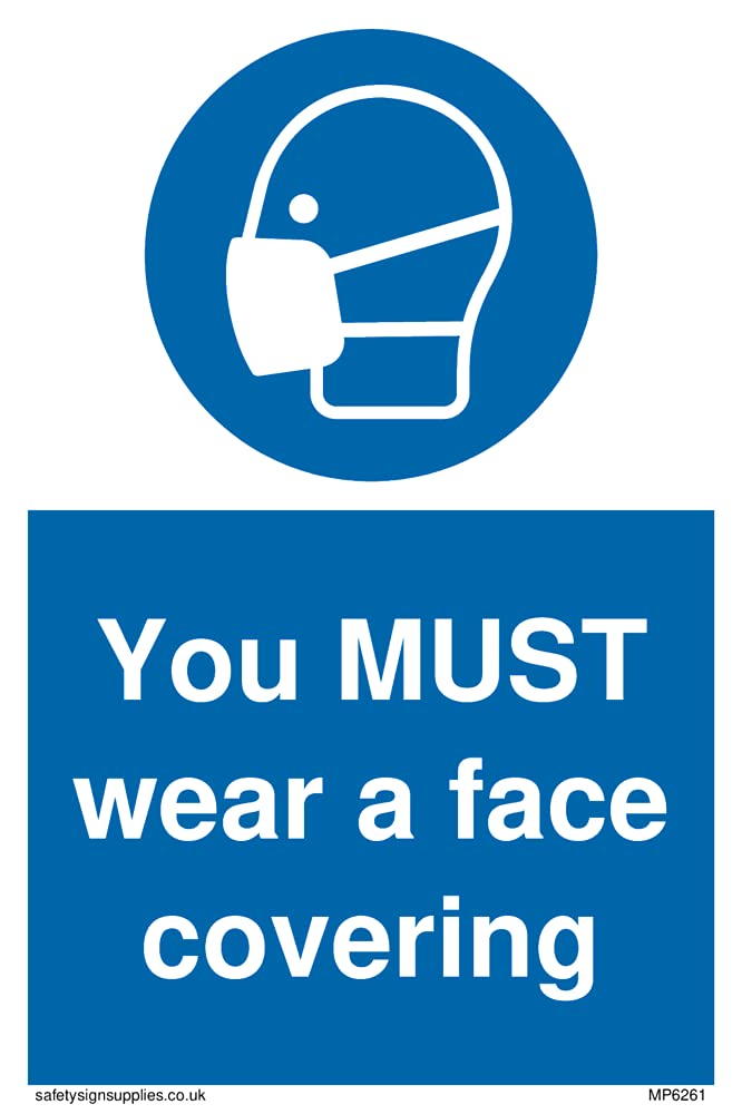 Pack of five - You MUST wear a face covering Sign - 100x150mm - A6P