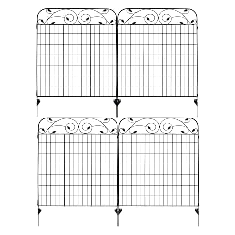 MTB Black Coated Steel Decorative Garden Fence Panel Cover