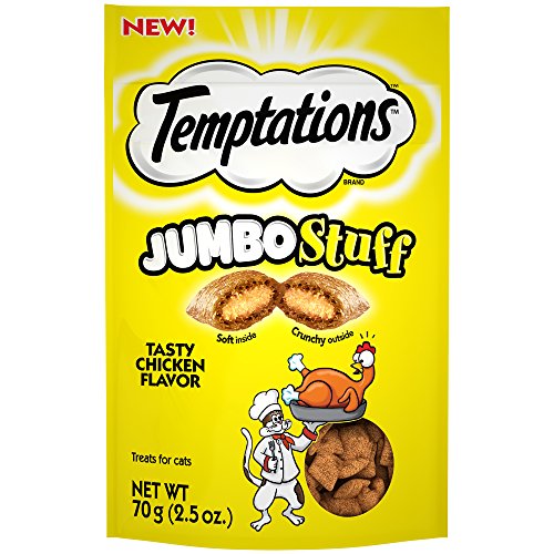 Temptations Jumbo Stuff Cat Treats Tasty Chicken, 2.5 oz. (Pack of 2)